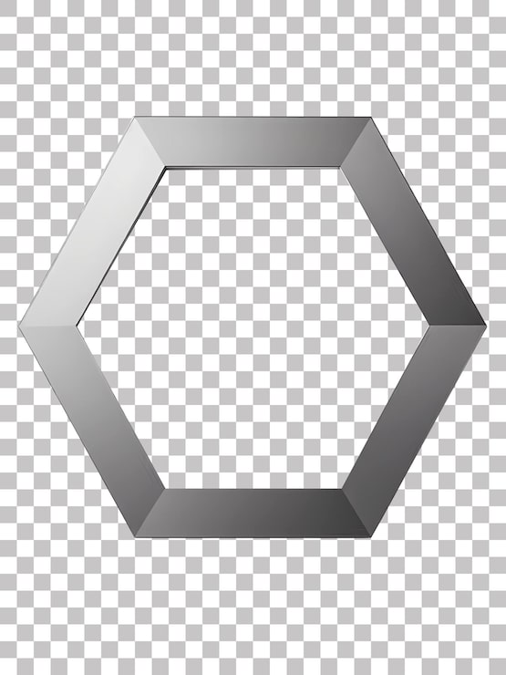 PSD le cadre est en argent hexagonal.