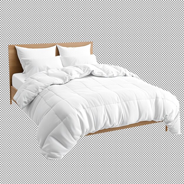 PSD cama blanca con marco de madera