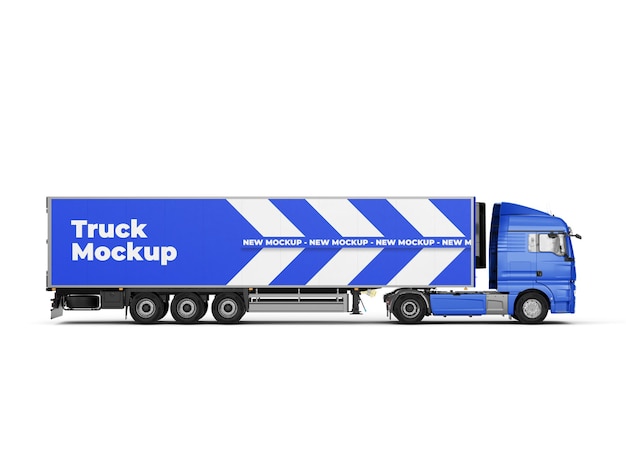 PSD camion avec maquette de remorque