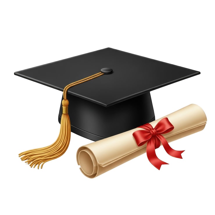 PSD cappello di laurea e diploma
