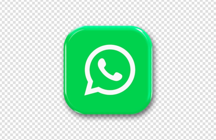 PSD carré 3d avec logo whatsapp