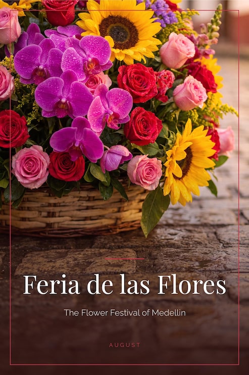 PSD cartel de la feria de las flores