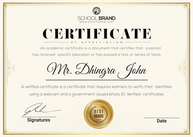 PSD certificat