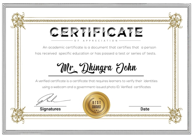 PSD certificat