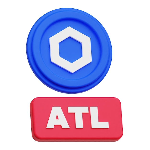 PSD chainlink token criptográfico icono 3d aislado en el fondo blanco