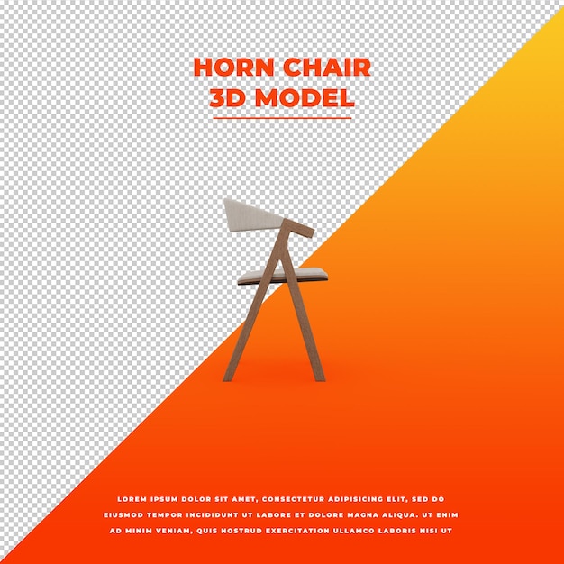 PSD chaise en corne modèle isolé 3d