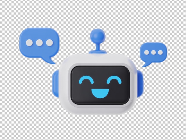 PSD chatbot de ia amigable con burbujas de diálogo