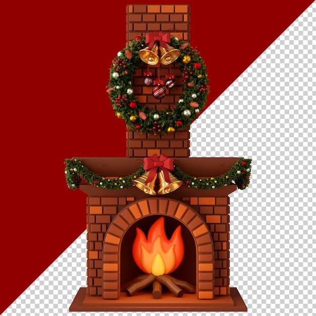 PSD chimenea aislada 3d render