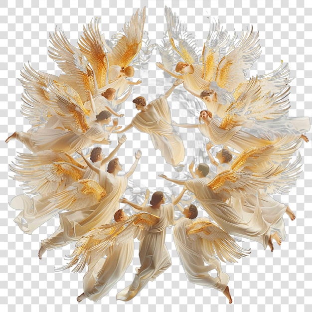PSD chœur d'anges illustration chrétienne religieuse
