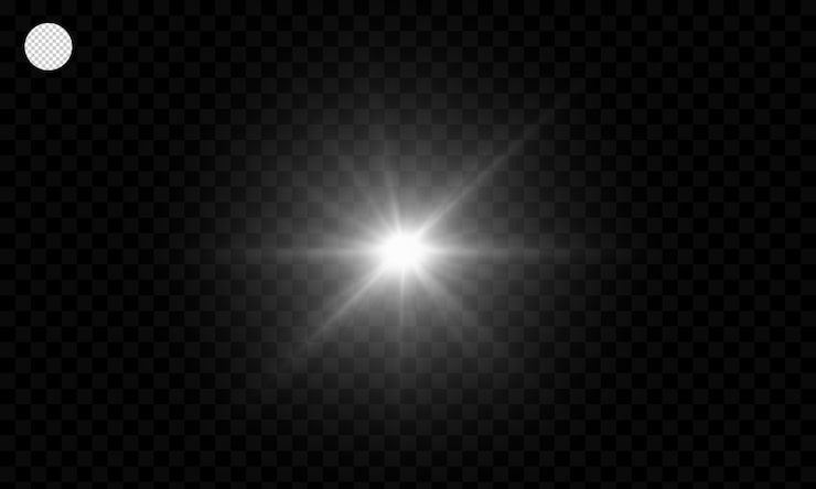 PSD clarão de luz. a luz brilhante explode. efeito de luz. raio. sol brilhando flash brilhante. reflexo de lente especial