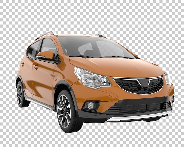 PSD coche moderno sobre fondo transparente. representación 3d - ilustración