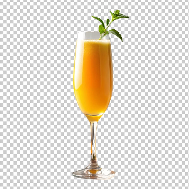 PSD cocktail di mimosa di succo d'arancia su uno sfondo trasparente