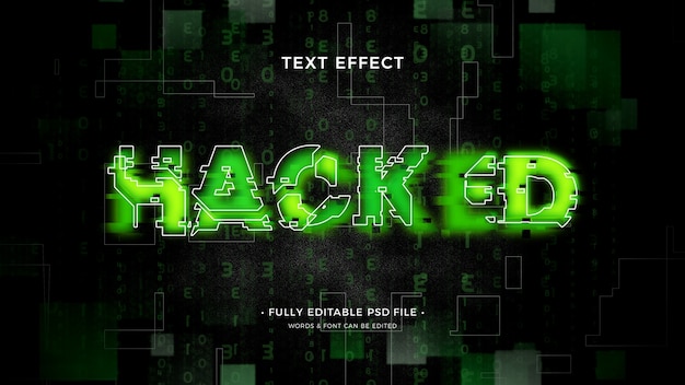 PSD code-text-effekt