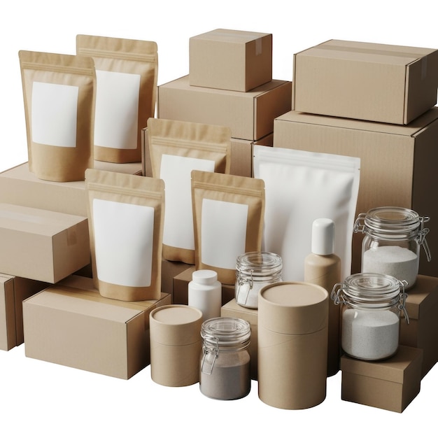 PSD colección de materiales de embalaje ecológicos