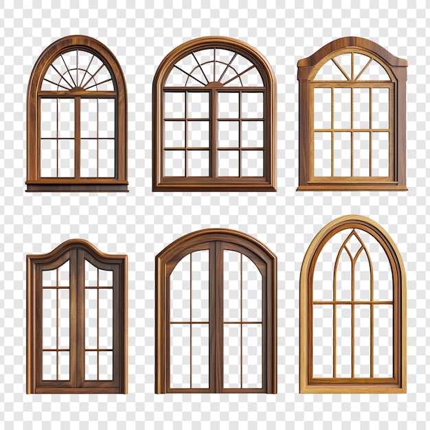 PSD une collection de fenêtres en bois