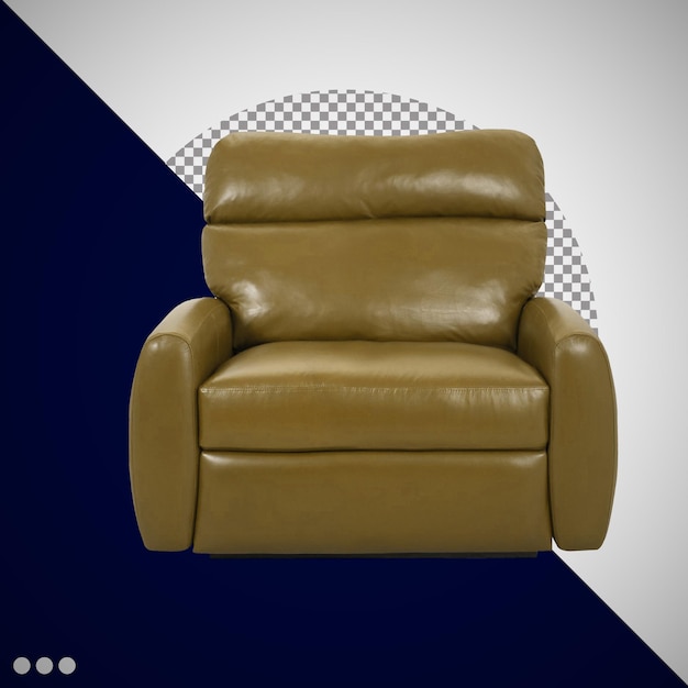 PSD cómodo sillón reclinable de cuero marrón