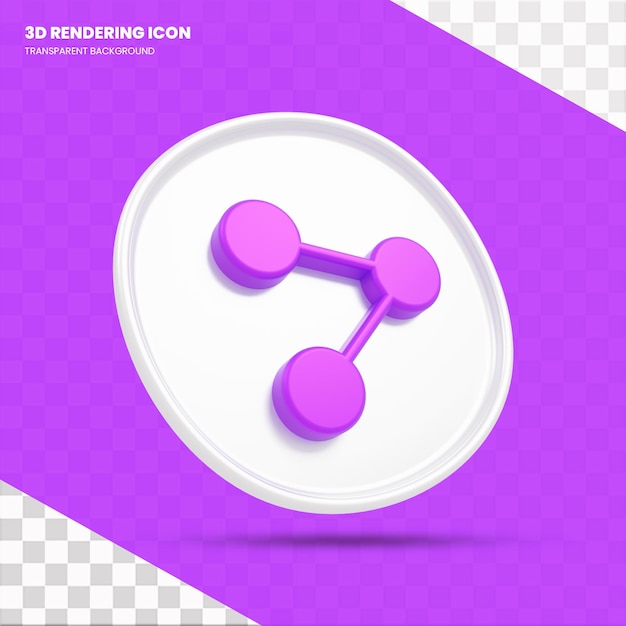 PSD compartir icono de renderizado 3d