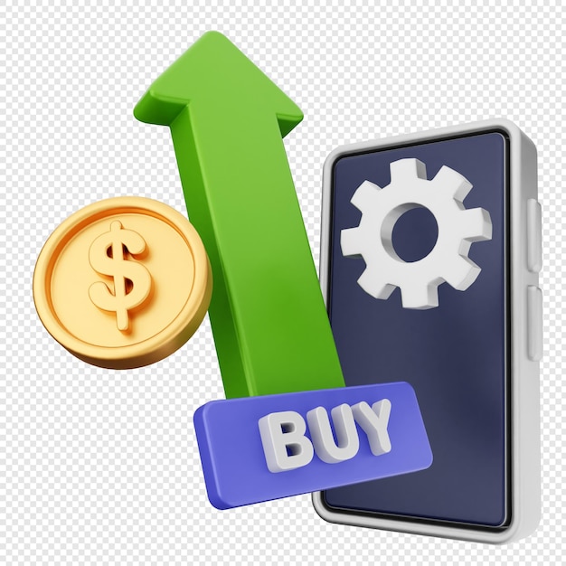 PSD compra de teléfonos inteligentes de comercio 3d