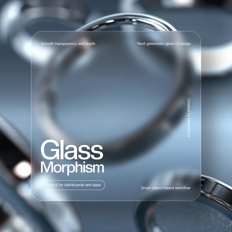 PSD concepto de diseño de interfaz de usuario con morfismo de cristal