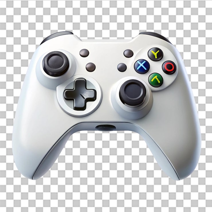 PSD consola de joystick do gamepad isolada em fundo transparente