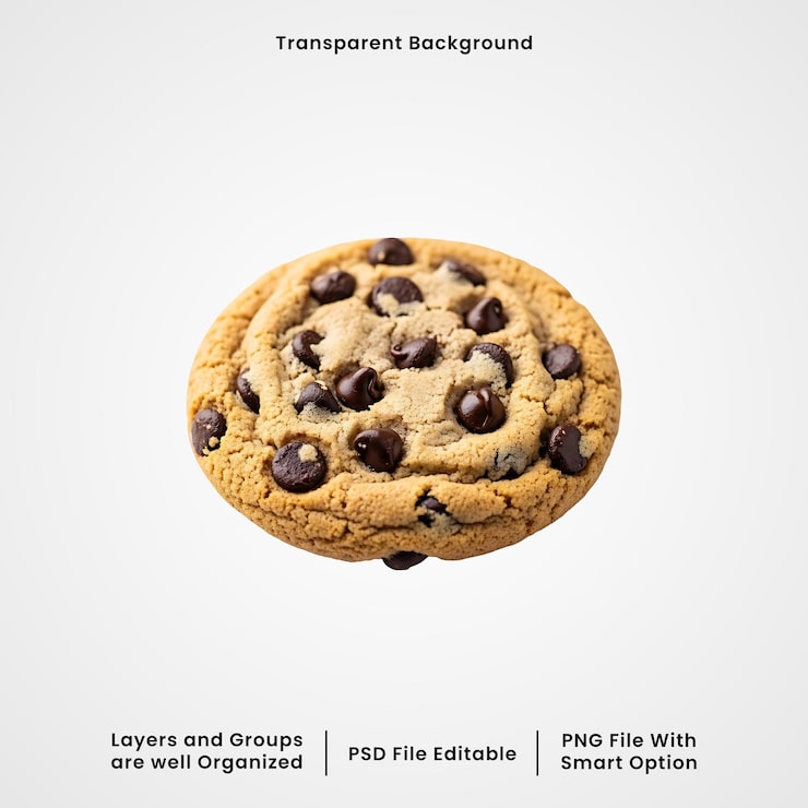 PSD cookie au chocolat isolé