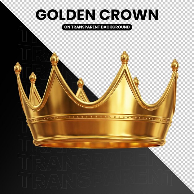 PSD corona reale dorata render 3d