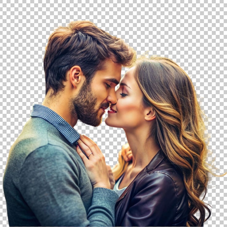 PSD un couple qui s'embrasse.