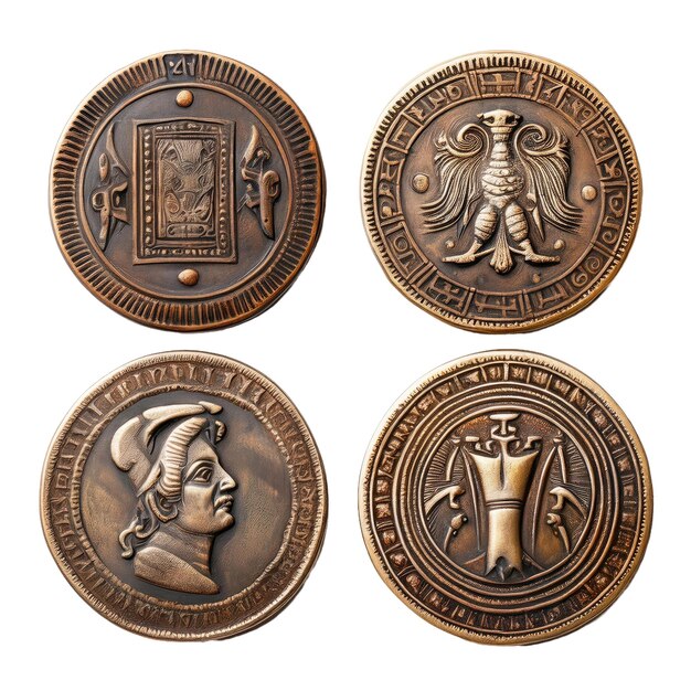 PSD cuatro monedas de bronce antiguas