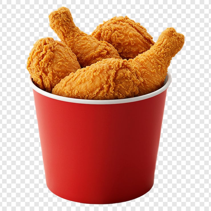 PSD un cubo de pollo frito y crujiente