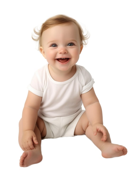 PSD cutout de bébé heureux
