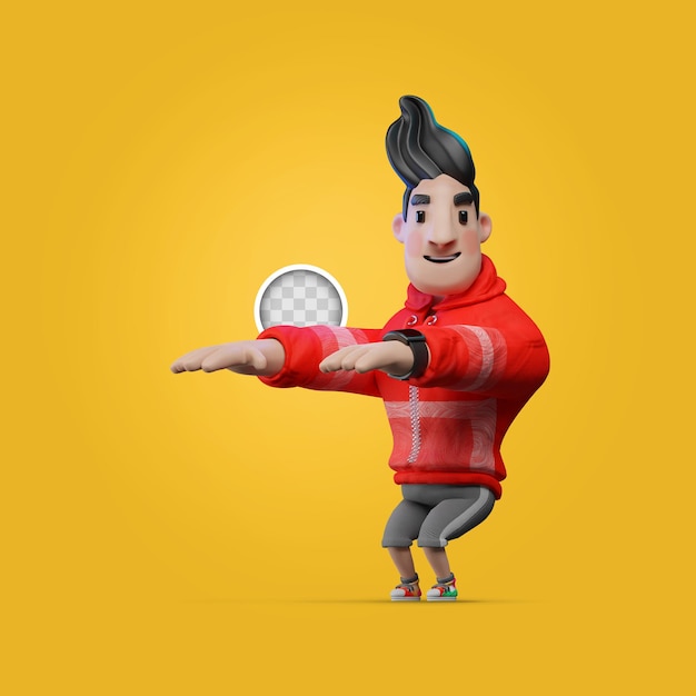 PSD cvičení doma. 3d ilustrace
