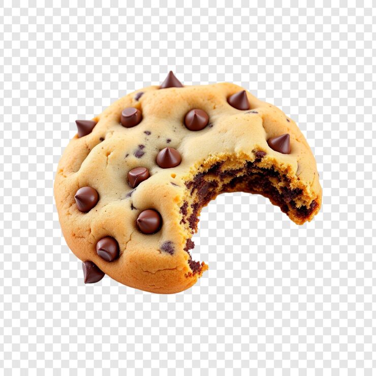 PSD delicious chocolate chip cookie partiellement mangé douceur douceur