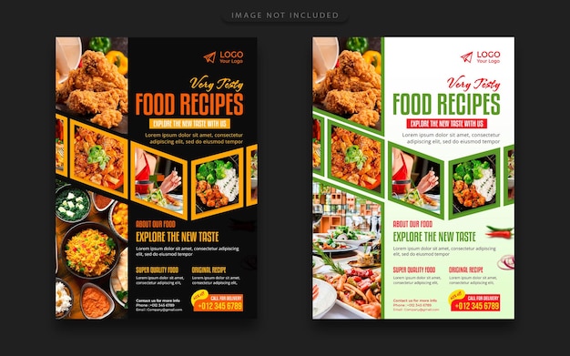 PSD desain templat flyer makanan
