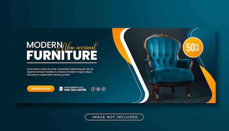 PSD design de capa do facebook de venda de móveis ou modelo de banner da web