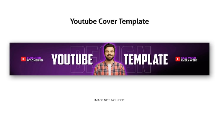 PSD design de modelo psd de capa de canal profissional do youtube