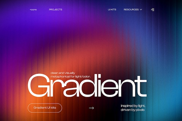 PSD design d'interface utilisateur moderne avec fond dégradé dynamique