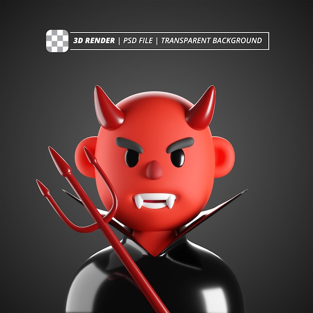 PSD devil avatar 3d render imagens isoladas