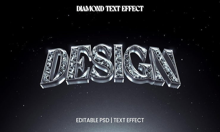 PSD diamantový efekt pro text a logo