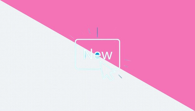 PSD digitaler „neu“-button mit klickendem cursor
