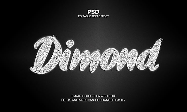 PSD dimond editovatelný textový efekt