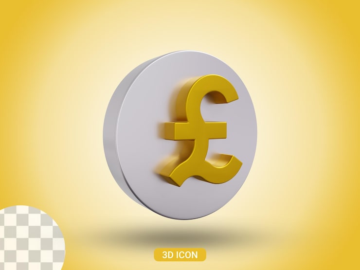PSD diseño de icono de libra renderizado 3d