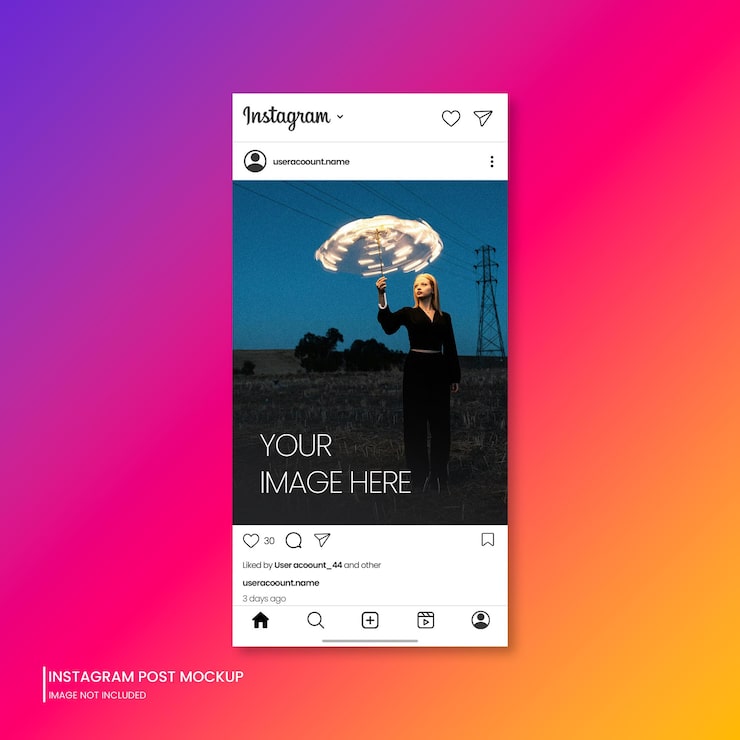PSD diseño de post de página de instagram