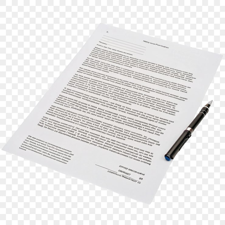 PSD document isolé sur un fond transparent