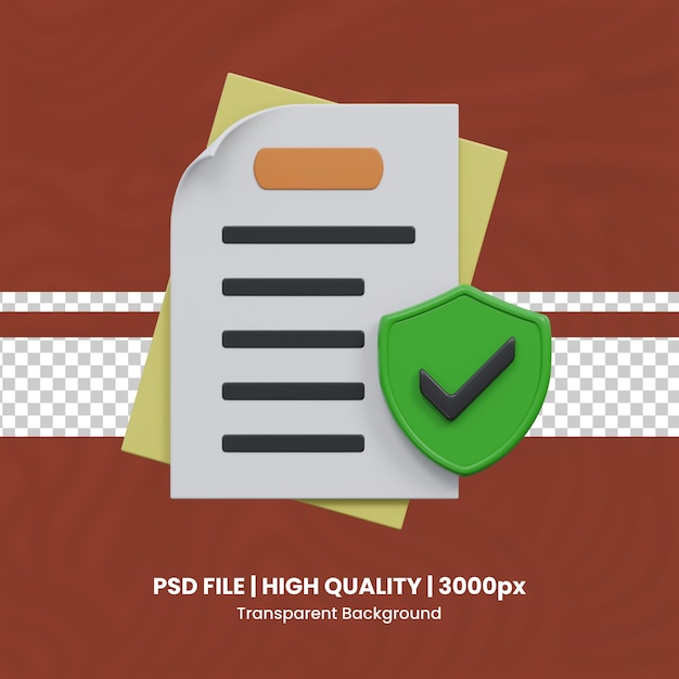 PSD documento confidenziale 3d sicurezza informatica 3d set sfondo trasparente psd
