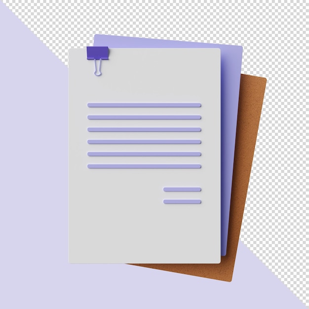 PSD documentos com clipe de papel