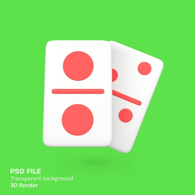 PSD dominós aislados, ilustración de icono renderizado en 3d