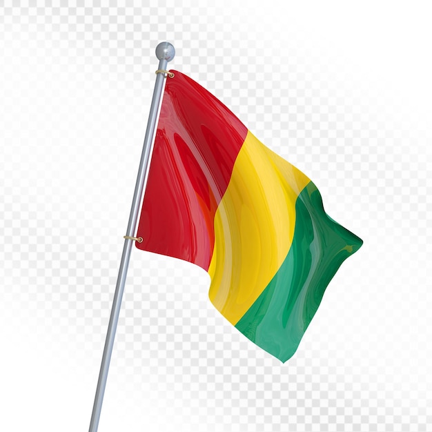 PSD drapeau de la guinée flottant au vent