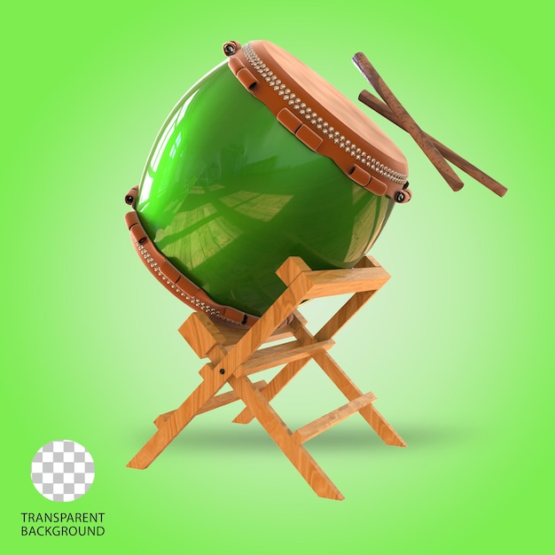 PSD drum bedug ramadhan ilustrasi 3d terisolasi