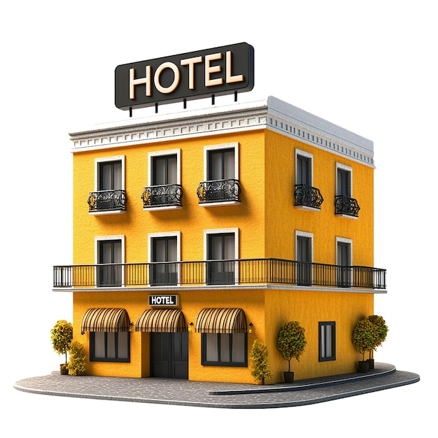 PSD durchsichtiges hintergrundhotel