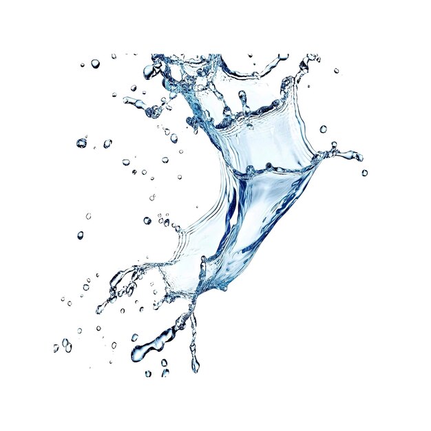 PSD dynamischer blauer wasserspritzer mit tropfen